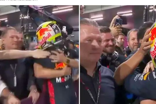 Jos Verstappen, „poker face” în timpul bucuriei lui Sergio Perez / Captură ESPN