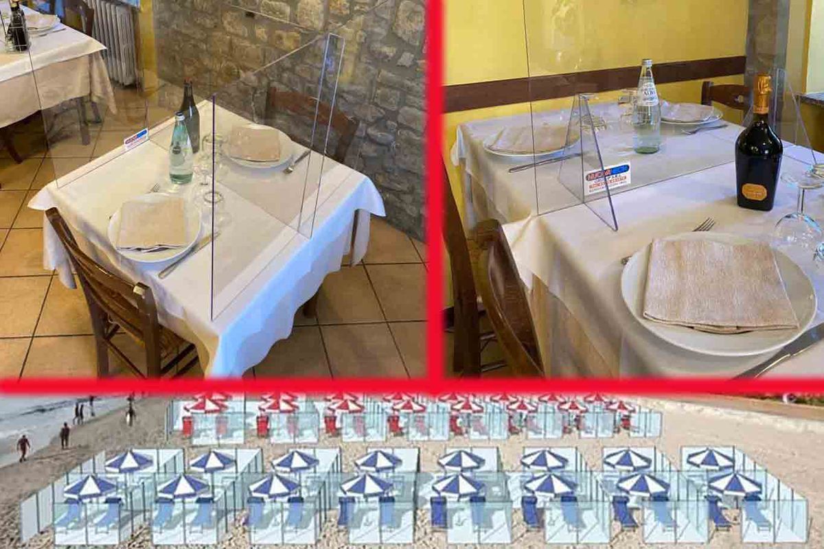 La plajă și la restaurant, separați de plexiglas! Planul italienilor pentru reluarea activităților sociale