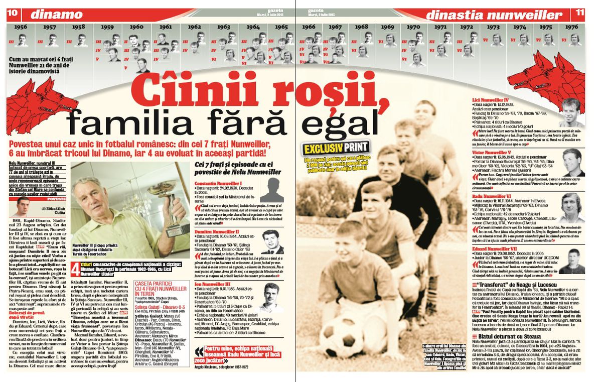 Nunweiller V - s-a mai stins o legendă a fotbalului românesc