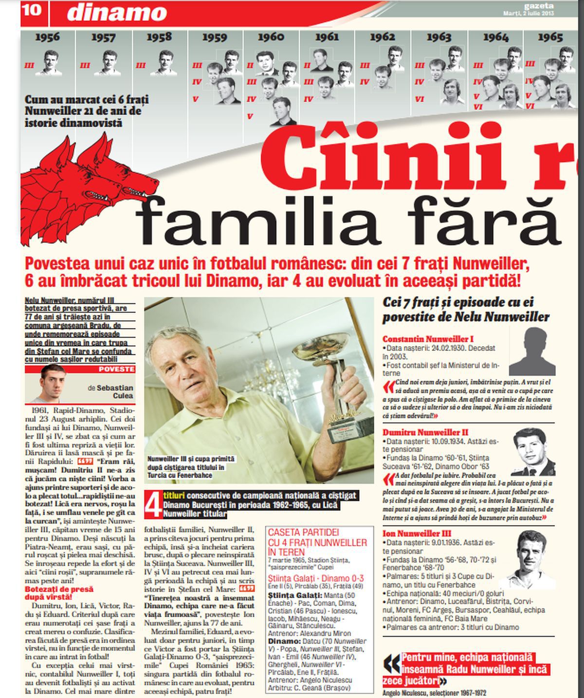 S-a mai stins o legendă » A murit Nunweiller V: „Om mai sufletist nu am întâlnit”