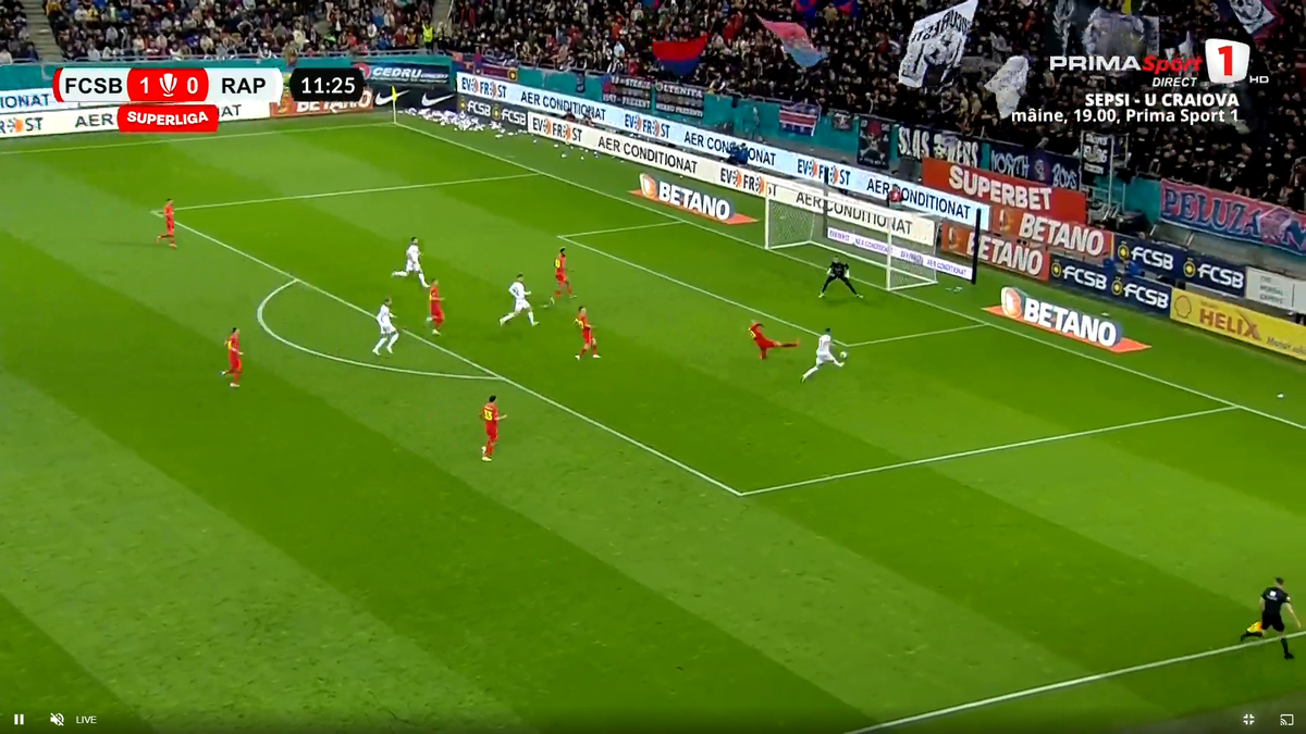 3 goluri în 6 minute la FCSB - Rapid