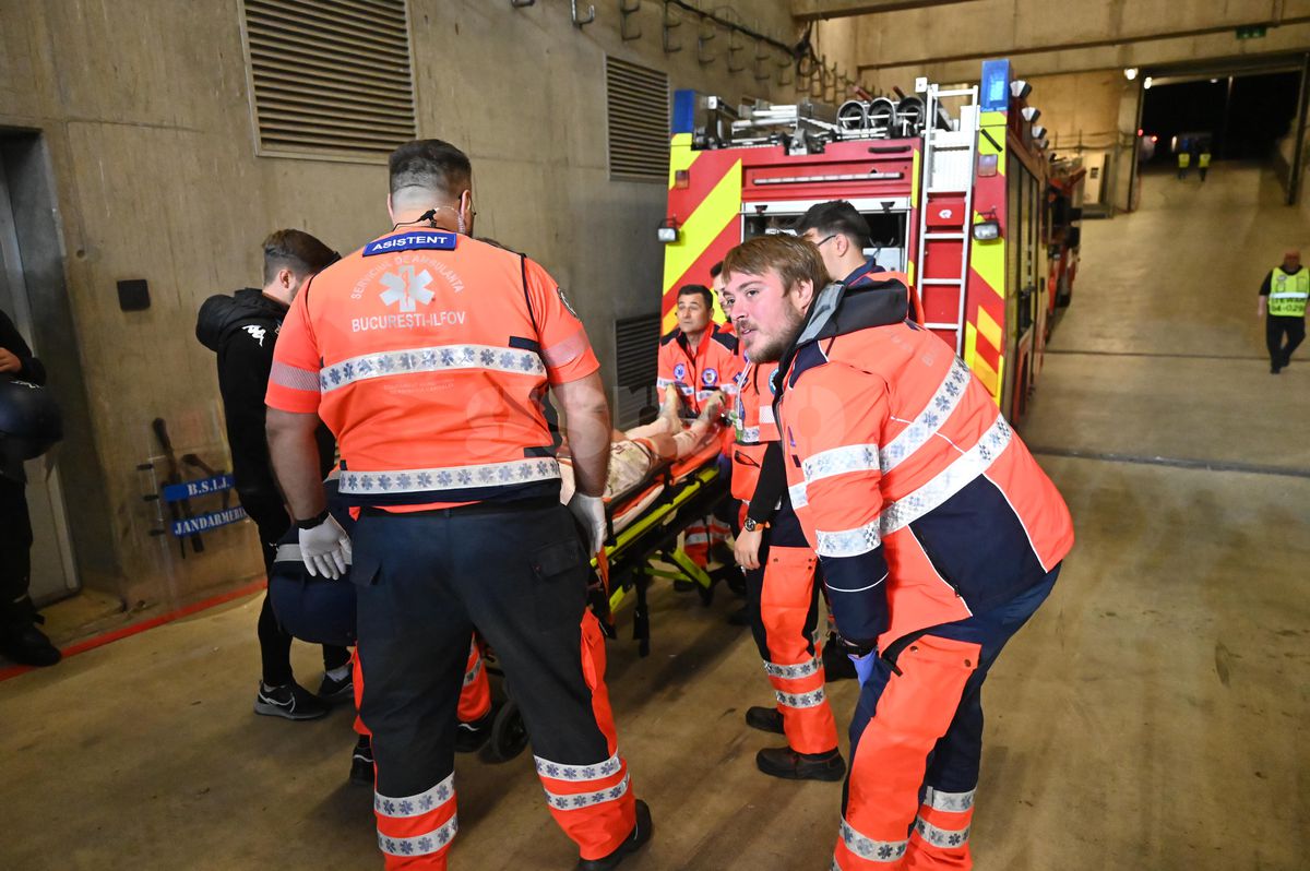 Scene revoltătoare pe Arena Națională » Jandarmii, nevoiți să intervină cu scuturile în momentul accidentării lui Hromada