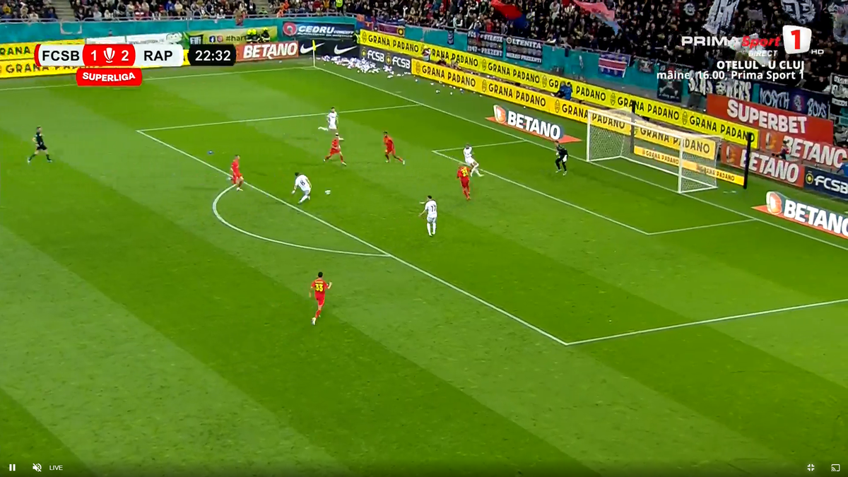 Gol anulat în FCSB - Rapid