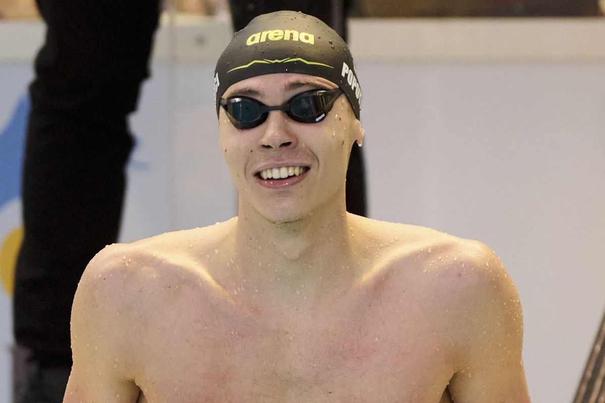 David Popovici, campion național și la 100 metri liber! Cel mai bun timp al anului