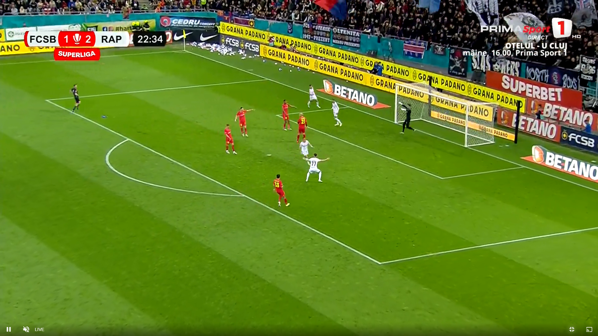 Gol anulat în FCSB - Rapid