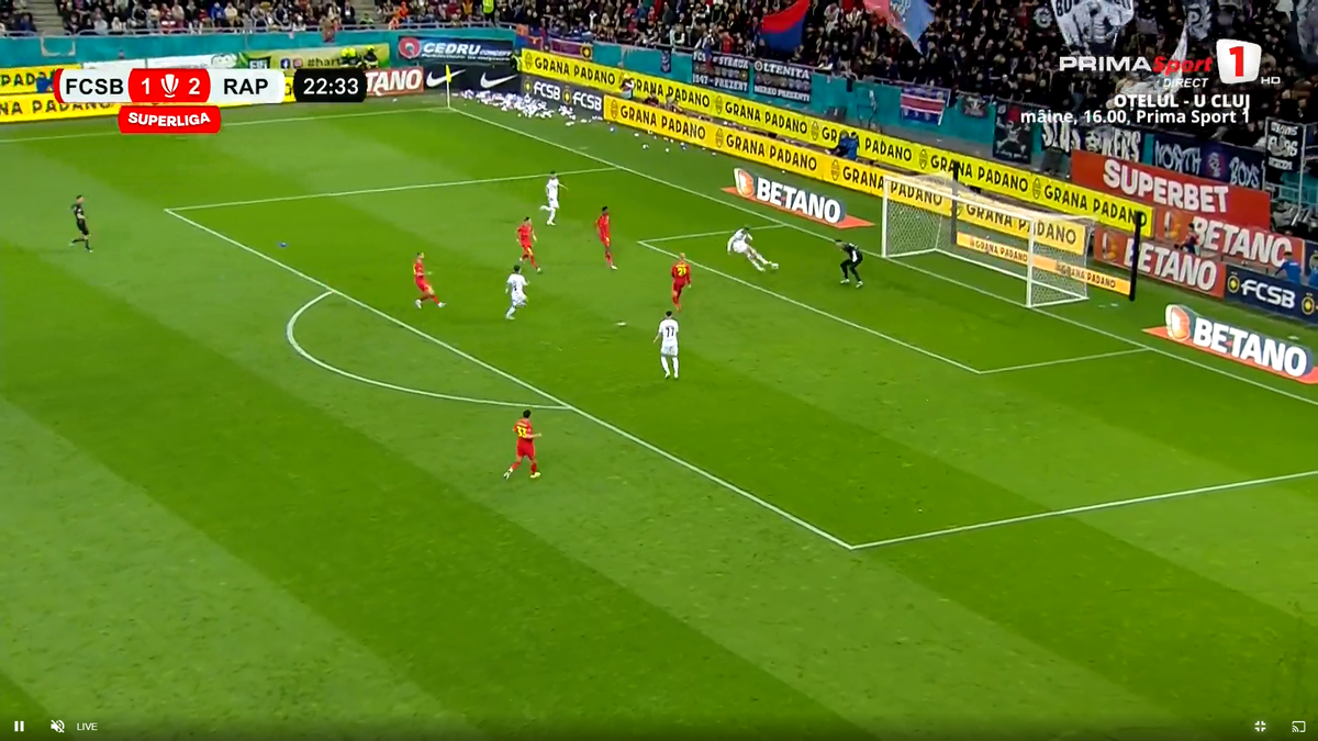 Gol anulat în FCSB - Rapid