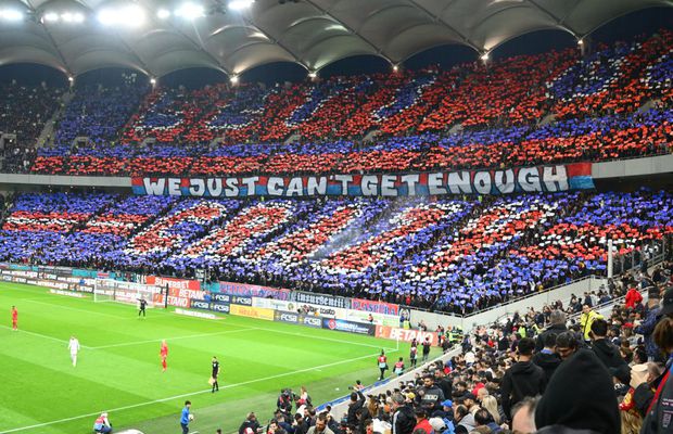 Scenografia afișată de suporterii liderului FCSB la meciul cu Rapid + Cor de scandări rasiste pe Arena Națională