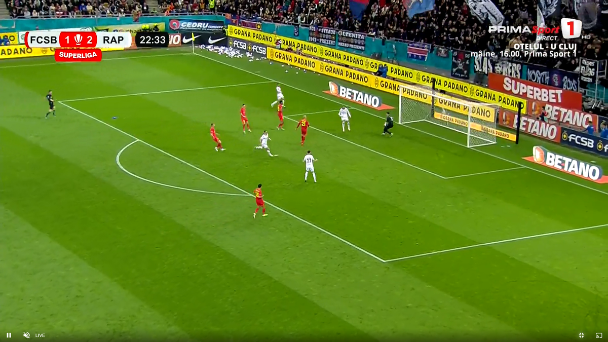 Gol anulat în FCSB - Rapid