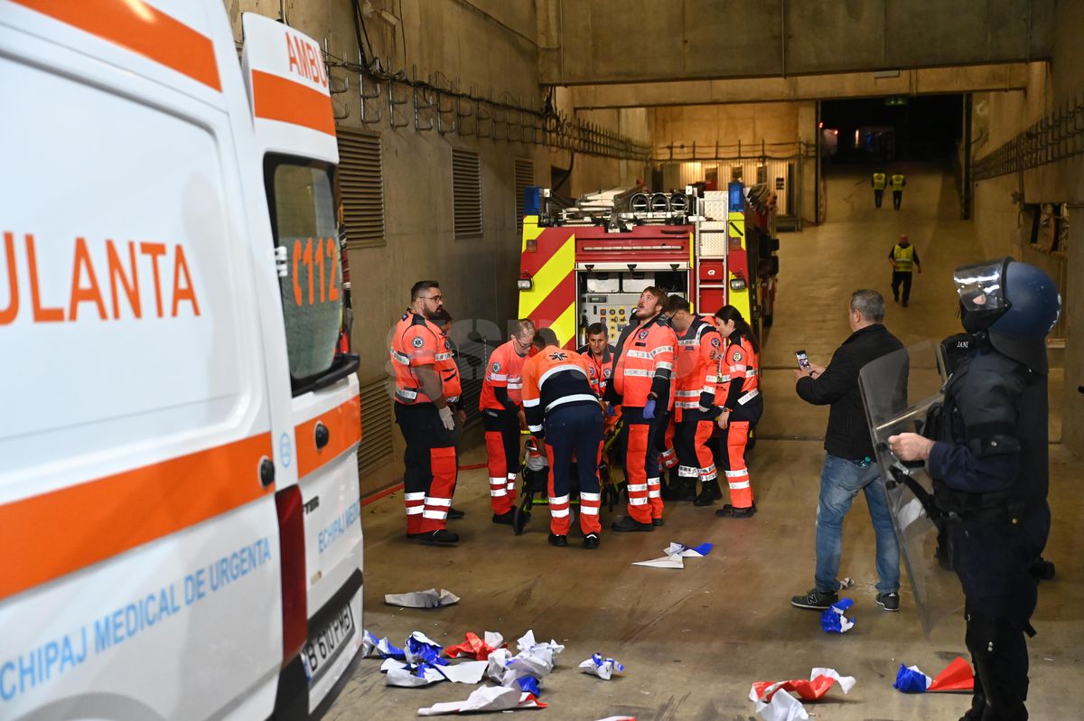 Scene revoltătoare pe Arena Națională » Jandarmii, nevoiți să intervină cu scuturile în momentul accidentării lui Hromada