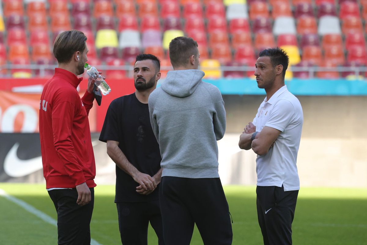 Imagini de la încălzire înainte de FCSB - CFR Cluj