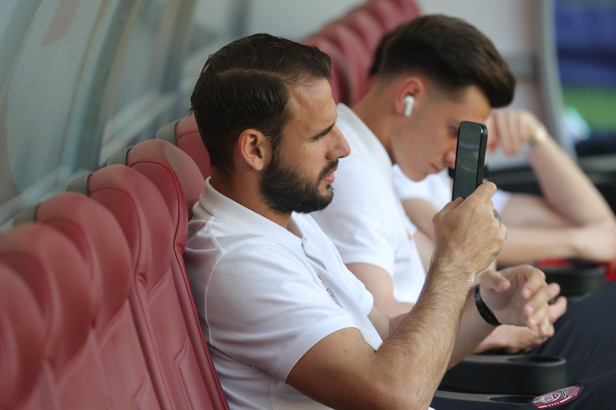 Imagini de la încălzire înainte de FCSB - CFR Cluj