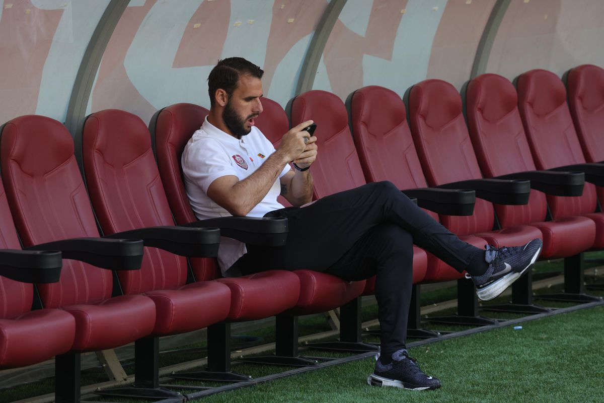 Imagini de la încălzire înainte de FCSB - CFR Cluj