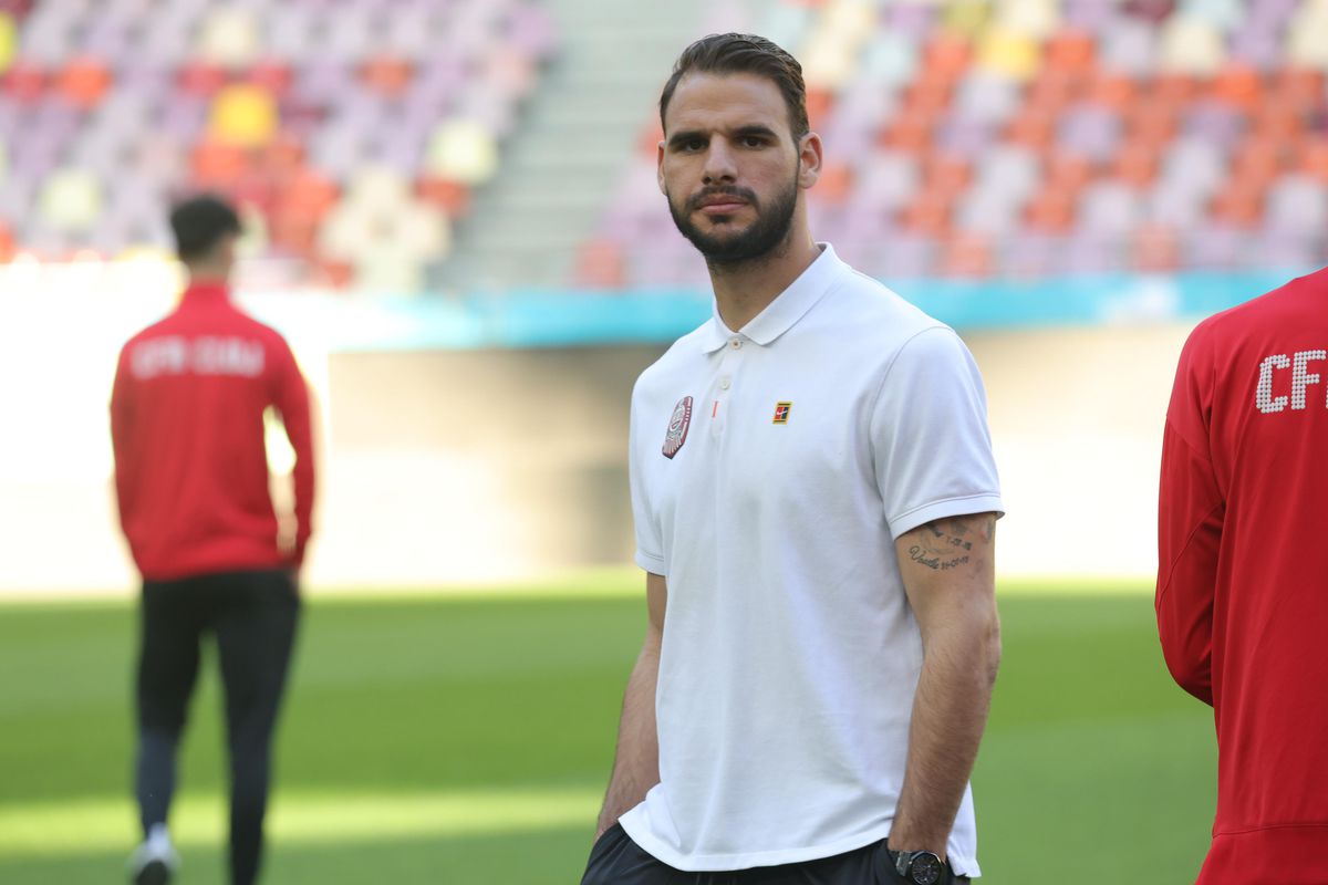 Imagini de la încălzire înainte de FCSB - CFR Cluj