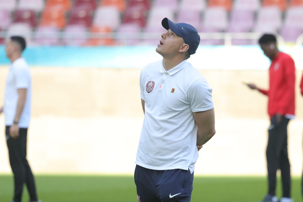 Imagini de la încălzire înainte de FCSB - CFR Cluj