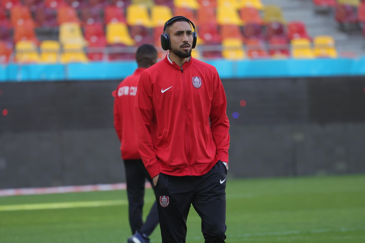 Imagini de la încălzire înainte de FCSB - CFR Cluj