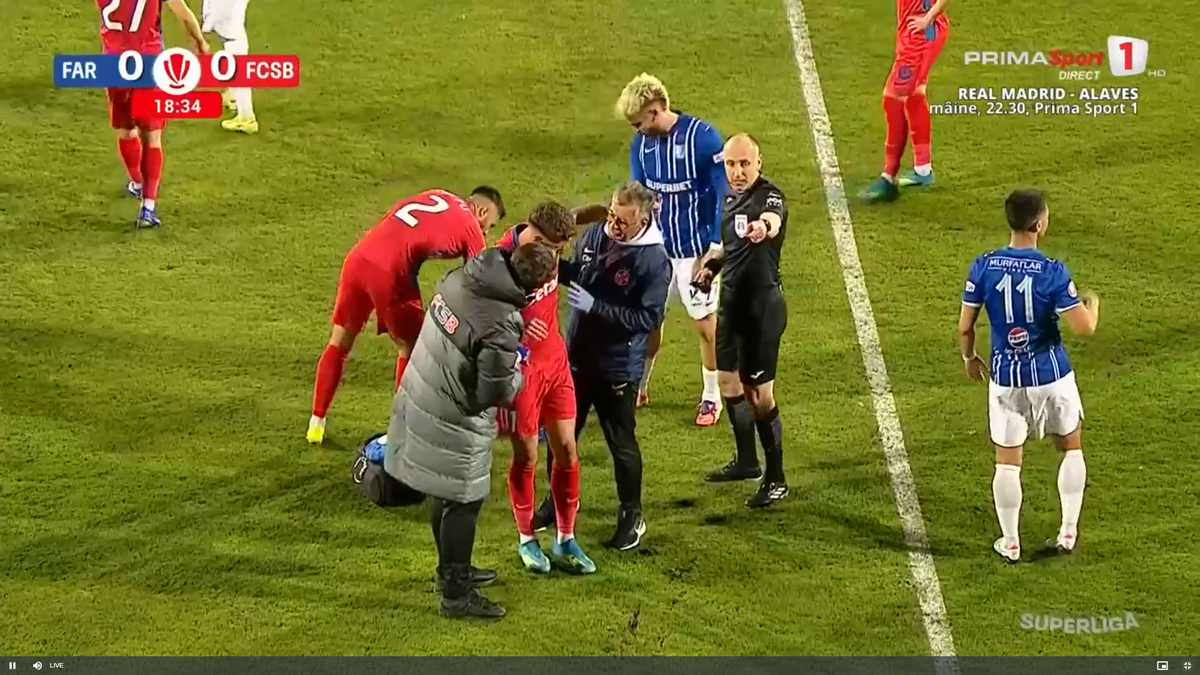 David Miculescu s-a accidentat în Farul - FCSB