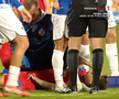 David Miculescu s-a accidentat în Farul - FCSB // FOTO: captură Prima Sport