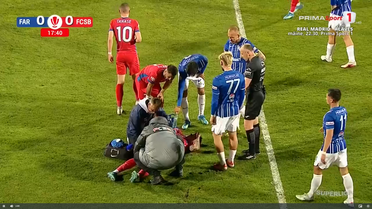 David Miculescu s-a accidentat în Farul - FCSB