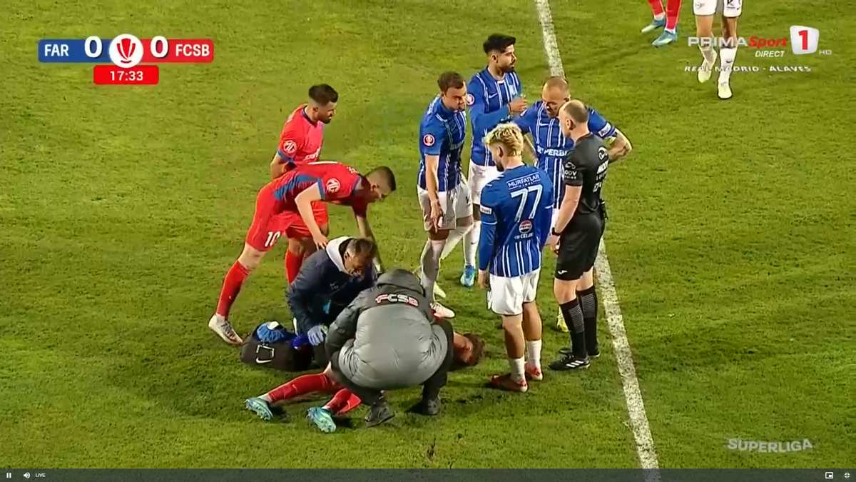 David Miculescu s-a accidentat în Farul - FCSB