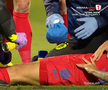 David Miculescu s-a accidentat în Farul - FCSB // FOTO: captură Prima Sport