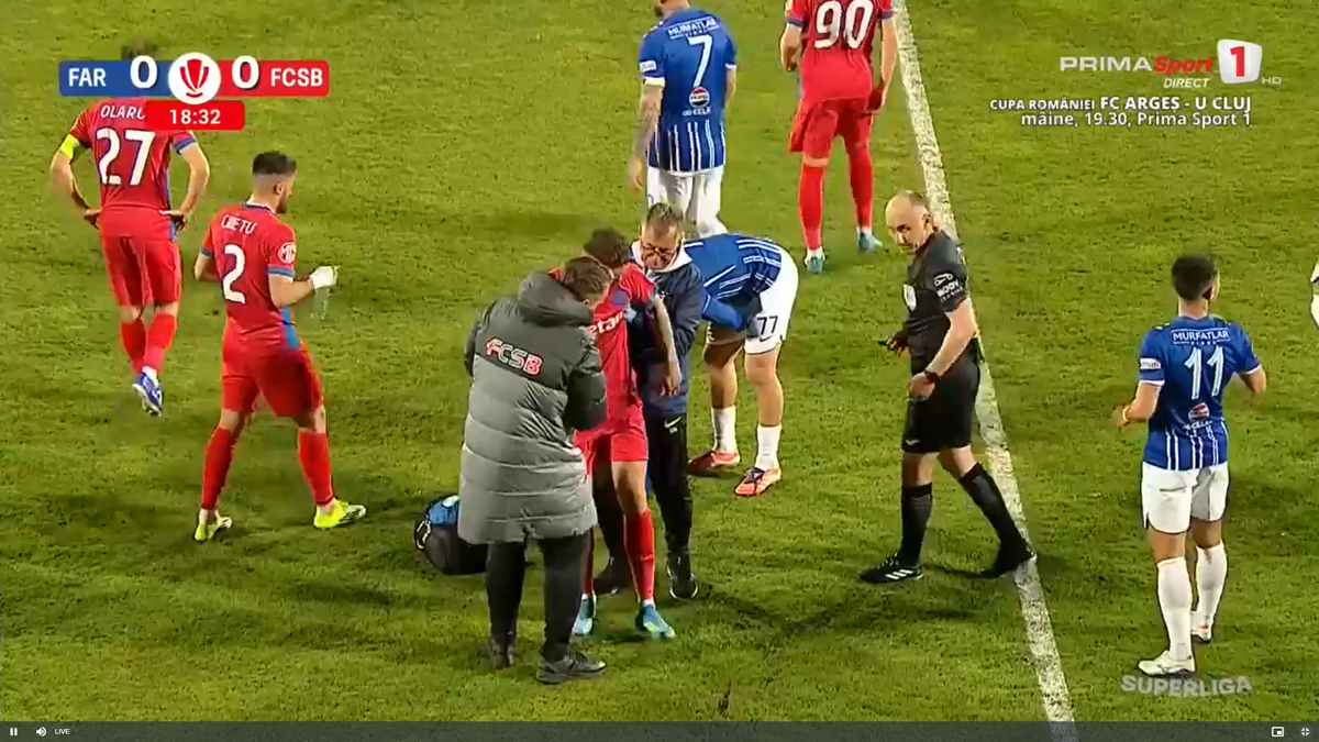 David Miculescu s-a accidentat în Farul - FCSB