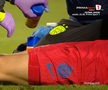 David Miculescu s-a accidentat în Farul - FCSB // FOTO: captură Prima Sport