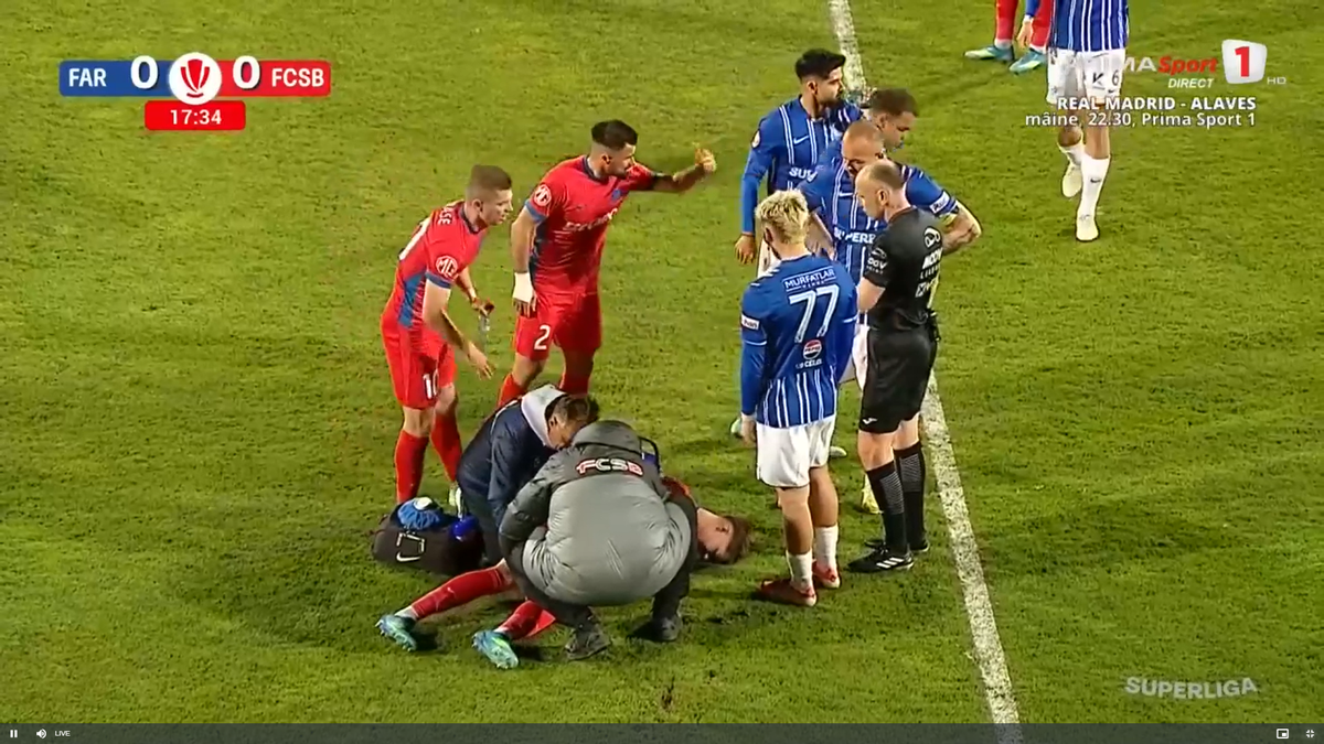 David Miculescu s-a accidentat în Farul - FCSB