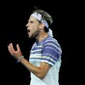 Dominic Thiem în timpul finalei de la Australian Open 2020, pierdută la Novak Djokovic Foto Guliver/GettyImages