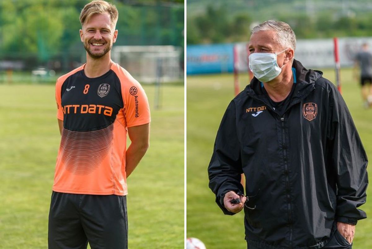 FOTO CFR Cluj a reluat pregătirile! Dan Petrescu, singurul cu mască la antrenament