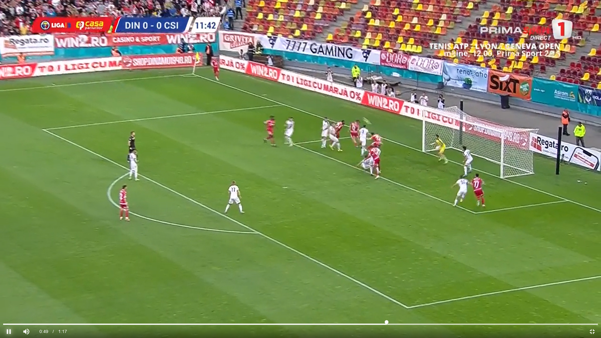 Rafală de ocazii în 300 de secunde pentru Dinamo » Ștefan Bănică Jr. și-a pus mâinile în cap + Ce a făcut Tamaș