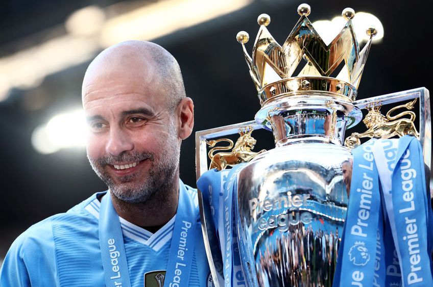 Pep Guardiola cu al șaselea trofeu al său în Premier League, foto: Guliver/gettyimages