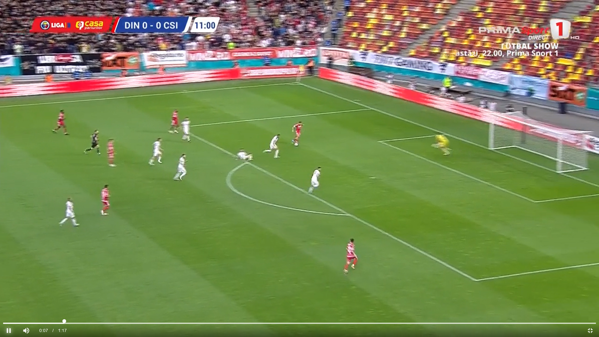 Rafală de ocazii în 300 de secunde pentru Dinamo » Ștefan Bănică Jr. și-a pus mâinile în cap + Ce a făcut Tamaș