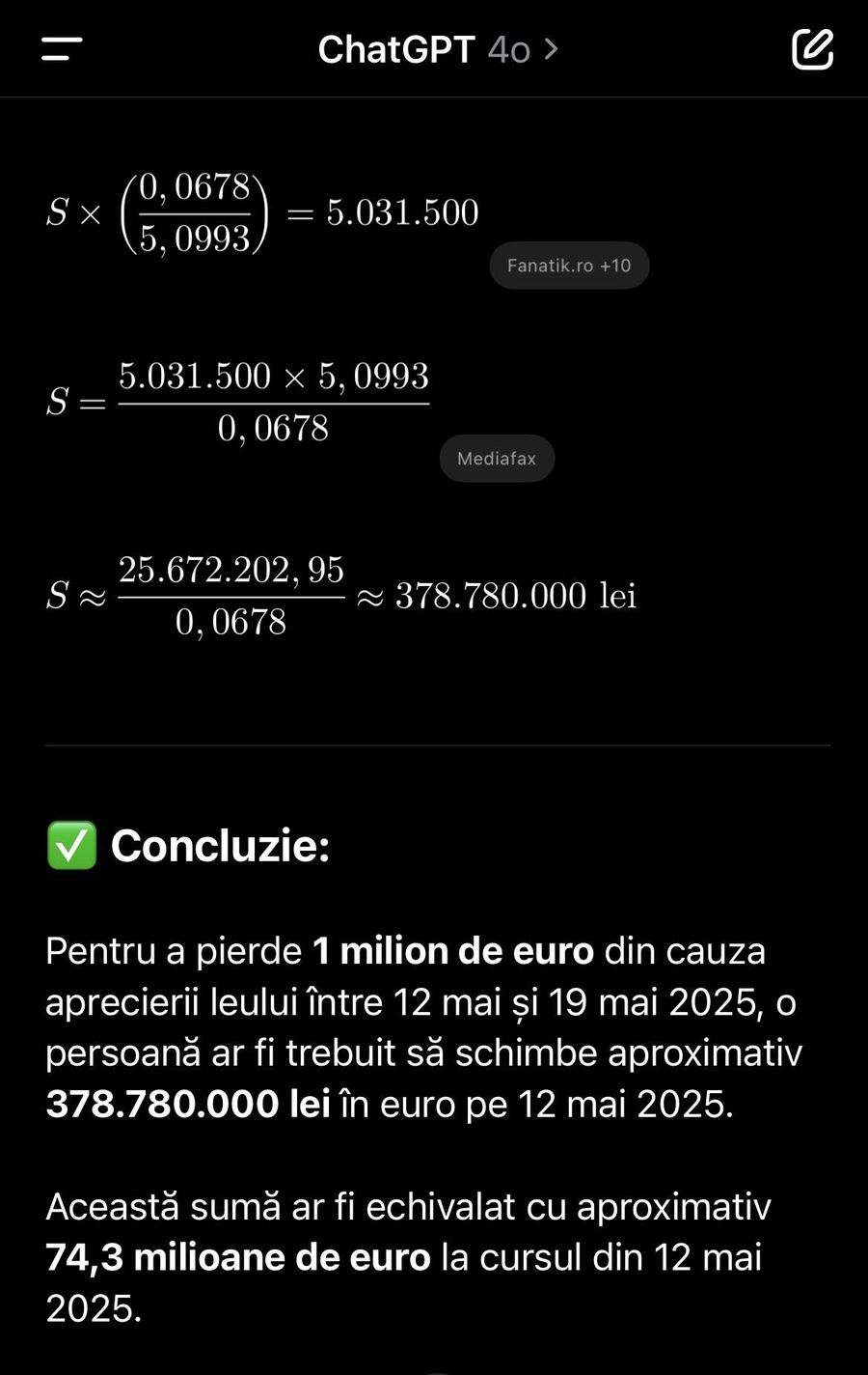 Florin Gardoș și ChatGPT i-au făcut calculele lui Gigi Becali » Suma COLOSALĂ prin care a încercat să speculeze cursul euro-leu: a luat țeapă!