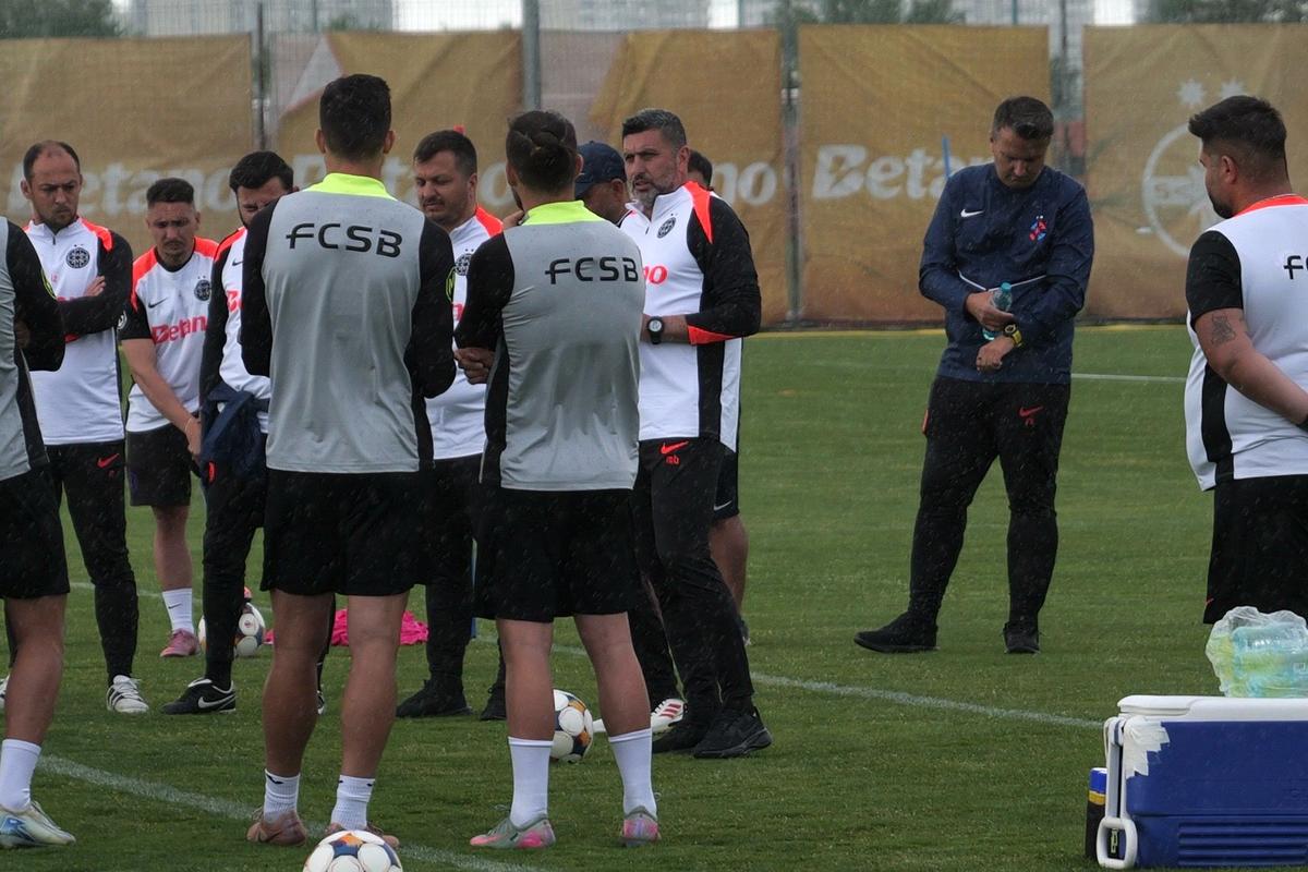 Ploaie torențială la primul antrenament al lui Marius Baciu la FCSB: ce s-a întâmplat la Berceni