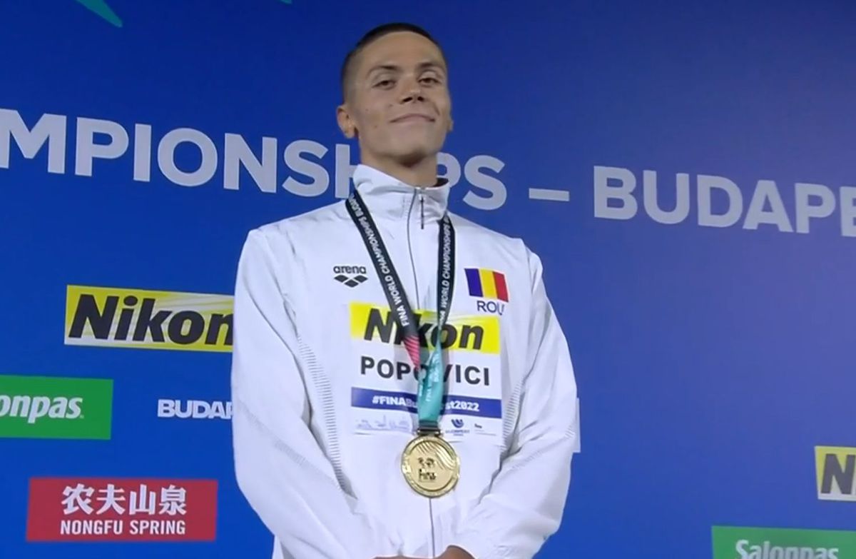 David Popovici e REGELE ABSOLUT al natației: campion mondial în proba de 200 de metri liber! Al 4-lea timp din ISTORIE