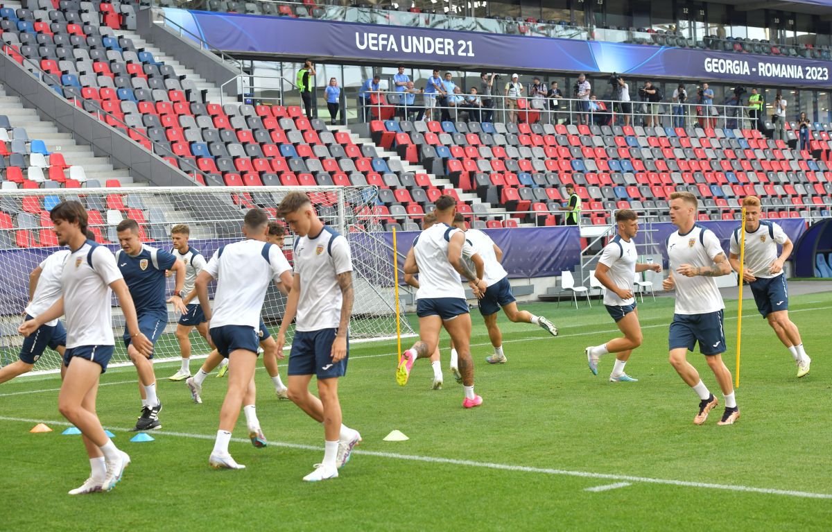 Antrenament România U21 înaintea meciului cu Spania U21