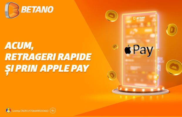 Pe Betano poți retrage câștigurile tale prin Apple Pay