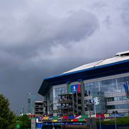 Curcubeul de deasupra AufSchalke Arena, după o ploaie la Gelsenkirchen / Foto: Imago