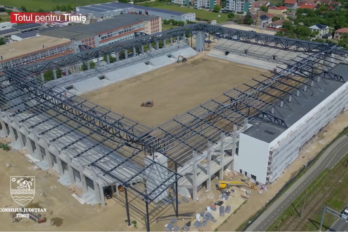 Stadiul lucrărilor la Stadionul Eroii Timișoarei - aprilie 2026