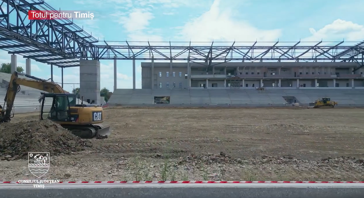 Stadiul lucrărilor la Stadionul Eroii Timișoarei - aprilie 2026