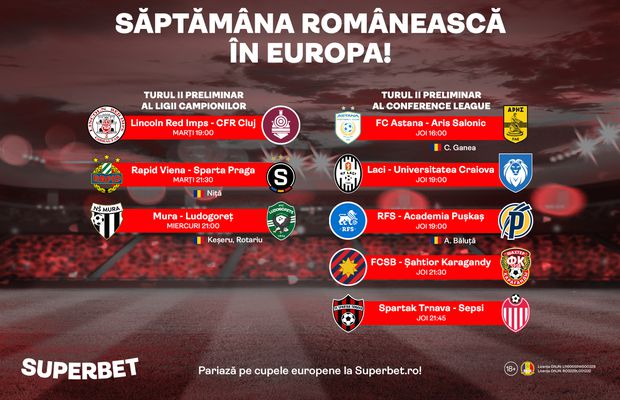 Săptămână românească în Europa: patru echipe și cinci stranieri bat la poarta gloriei!