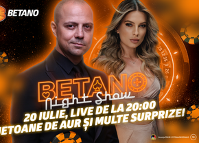 Nu rata ultimul episod Betano Night Show din acest sezon! Distrează-te alături de Dan Badea și de Ana Baniciu și câștigă 5 Jetoane de Aur!