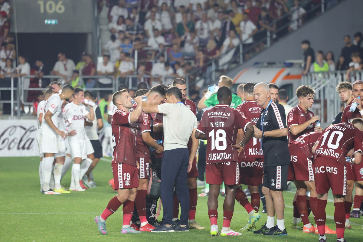 Tobias Christensen și Alex Dobre au intrat în conflict în meciul dintre Rapid și CFR Cluj. Foto: Ionuț Iordache GSP