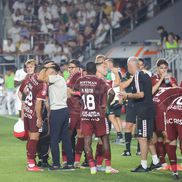 Tobias Christensen și Alex Dobre au intrat în conflict în meciul dintre Rapid și CFR Cluj. Foto: Ionuț Iordache GSP