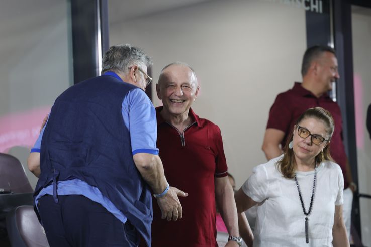 Gino Iorgulescu și Mircea Geoană, la Rapid - CFR Cluj/ foto: Ionuț Iordache (GSP)