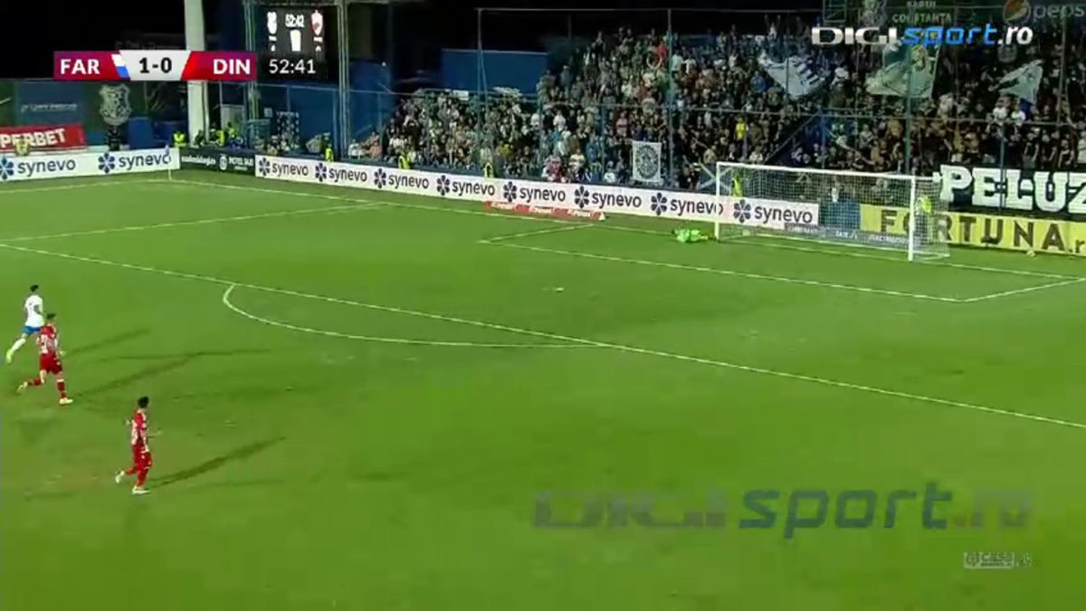 Gol de la 55 de metri în Farul - Dinamo! Eroarea care a făcut posibilă reușita