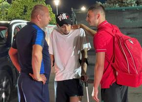 Imagini ȘOCANTE cu piciorul lui George Merloi după operație! Fotbalistul e totuși optimist: ”Atunci cred că revin”