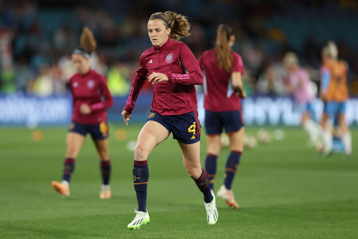 Imagini de la încălzire - Spania - Anglia, finala Campionatului Mondial de Fotbal Feminin