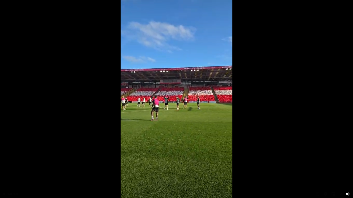 Au dat buzna în scenografia scoțienilor! FCSB, antrenament oficial pe stadionul special al lui Aberdeen: Marea Nordului, la 300 m de peluză