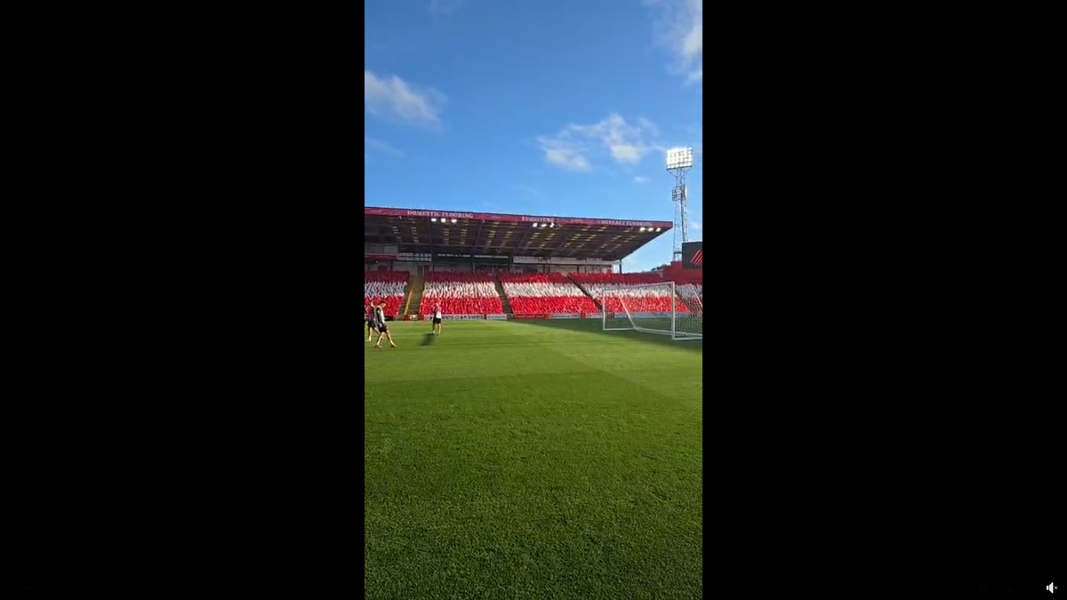 Au dat buzna în scenografia scoțienilor! FCSB, antrenament oficial pe stadionul special al lui Aberdeen: Marea Nordului, la 300 m de peluză